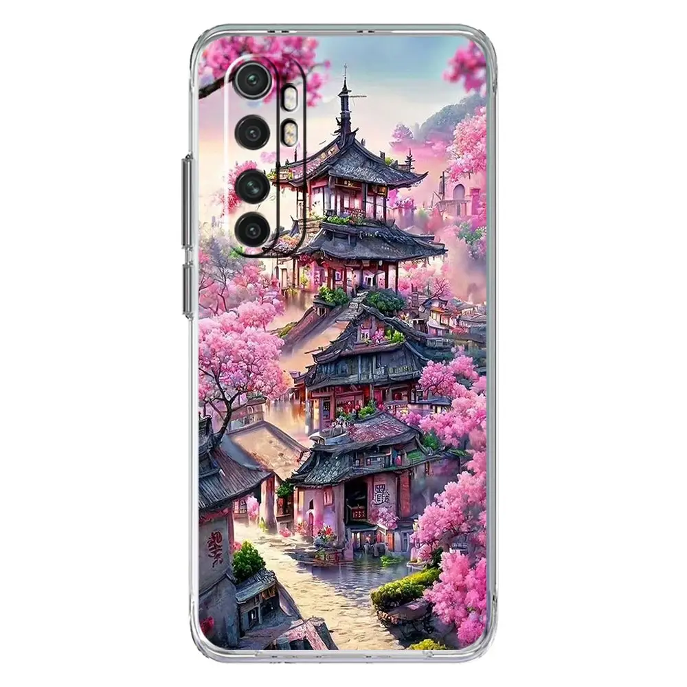 Japanese Landscape Clear Phone Case – Artistic Protective Cover