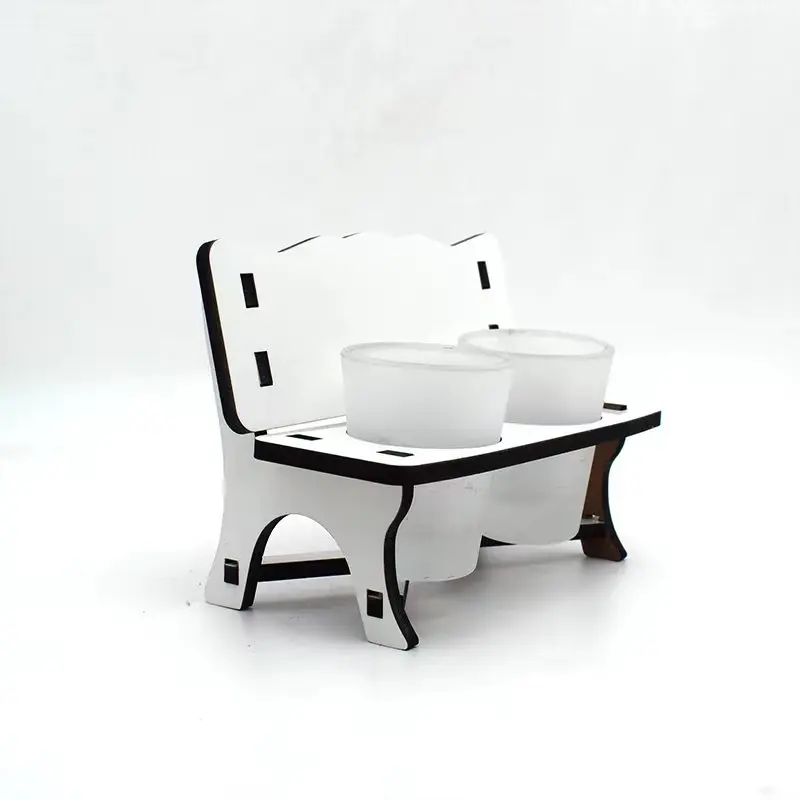 

Free Shipping 10 Pcs/Lot sublimation Whiskey Cup holder blank Bench Ornament For Custom