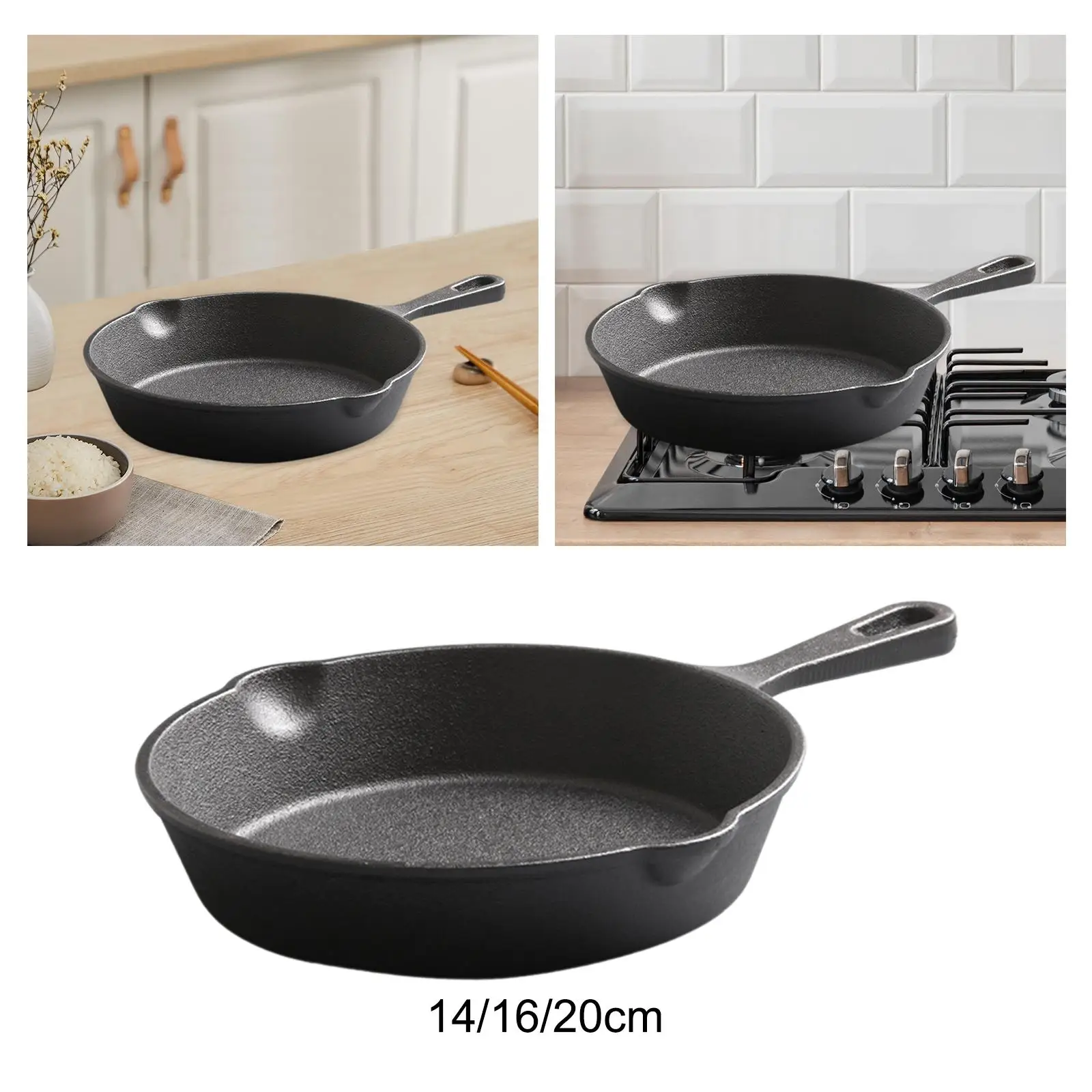 Mini Frying Pan Cast Iron Skillet Multi-purpose 14cm/16cm/20cm Nonstick for Eggs Pancakes Omelet Pan Oil Sauce Pan Melting Pot