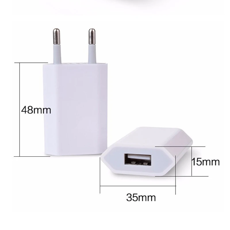 Cargador USB de 5V y 1A para teléfono móvil, adaptador portátil de