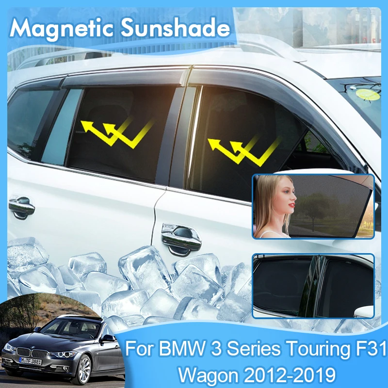 

Magnetic Sunshade For BMW 3 Series Touring F31 2012~2019 Wagon Front Rear Windshield Window Visor Curtain Net Mesh Accessories