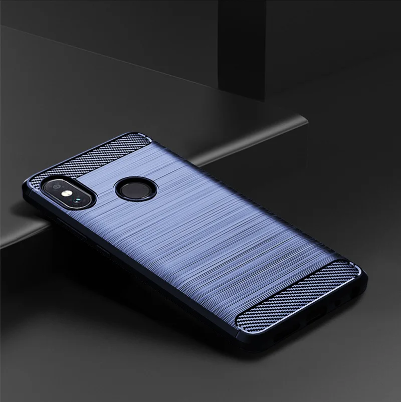 Shockproof Soft Matte Carbon Fiber Phone Cover - Silicone Case for Xiaomi Redmi Note 5 & Note 5 Pro