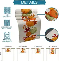 Autumn Maple Leaves Harvest Pumpkin Linen Table Runner Washable Fall Thanksgiving Table Runner Kitchen Coffee Dining Table Decor 5