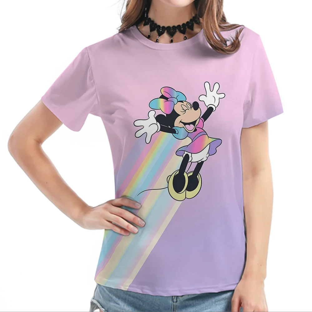 

Summer Girls Boys TShirt Mickey Minnie Mouse wonderful Short women Sleeve Cute T-shirt Print Children's Cartoon Kids Clothes