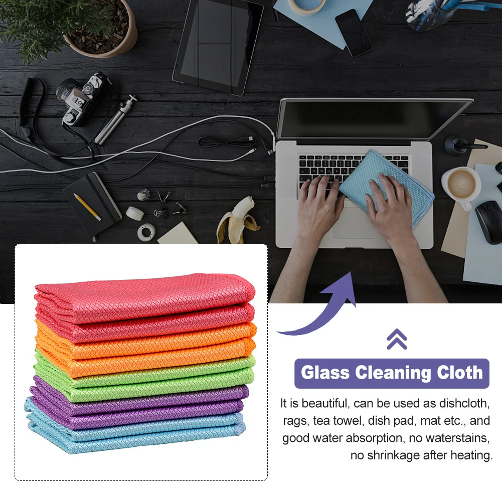 Microfiber Cleaning Cloth Traceless For Windows Cars Mirrors Polishing Fish Scale Soft Lint Reusable Glass