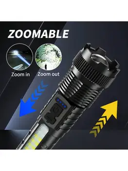 High Lumens Rechargeable Flashlight 2 Pack, Super Bright LED Tactical Light with 7 Modes, Zoomable, Waterproof for Camping 6