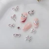 10Pcs Zircon Pink Nail Art Charms 3D Luxury Bow Heart Butterfly Inlaid Pink Diamond Rhinestone Decoration DIY Manicure Parts 5