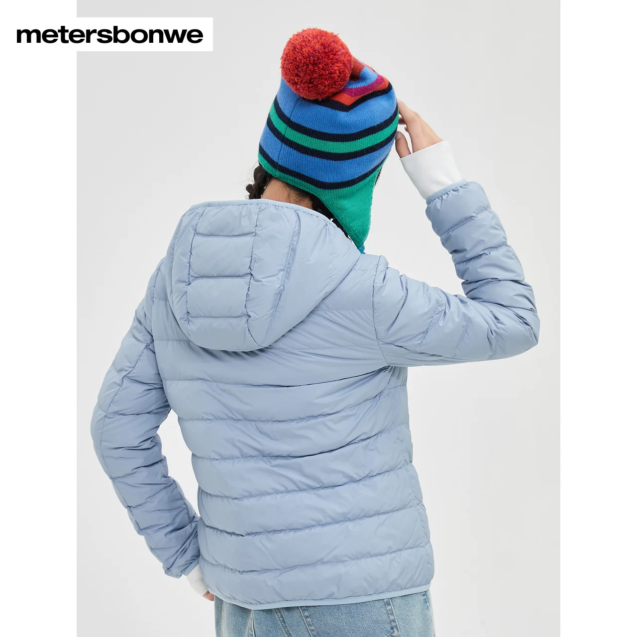Metersbonwe Women's 22New Winter Women's Multi-Coloured Hooded Down Jacket Solid Color Youth Ultra Light Thin Warm Wear Casual