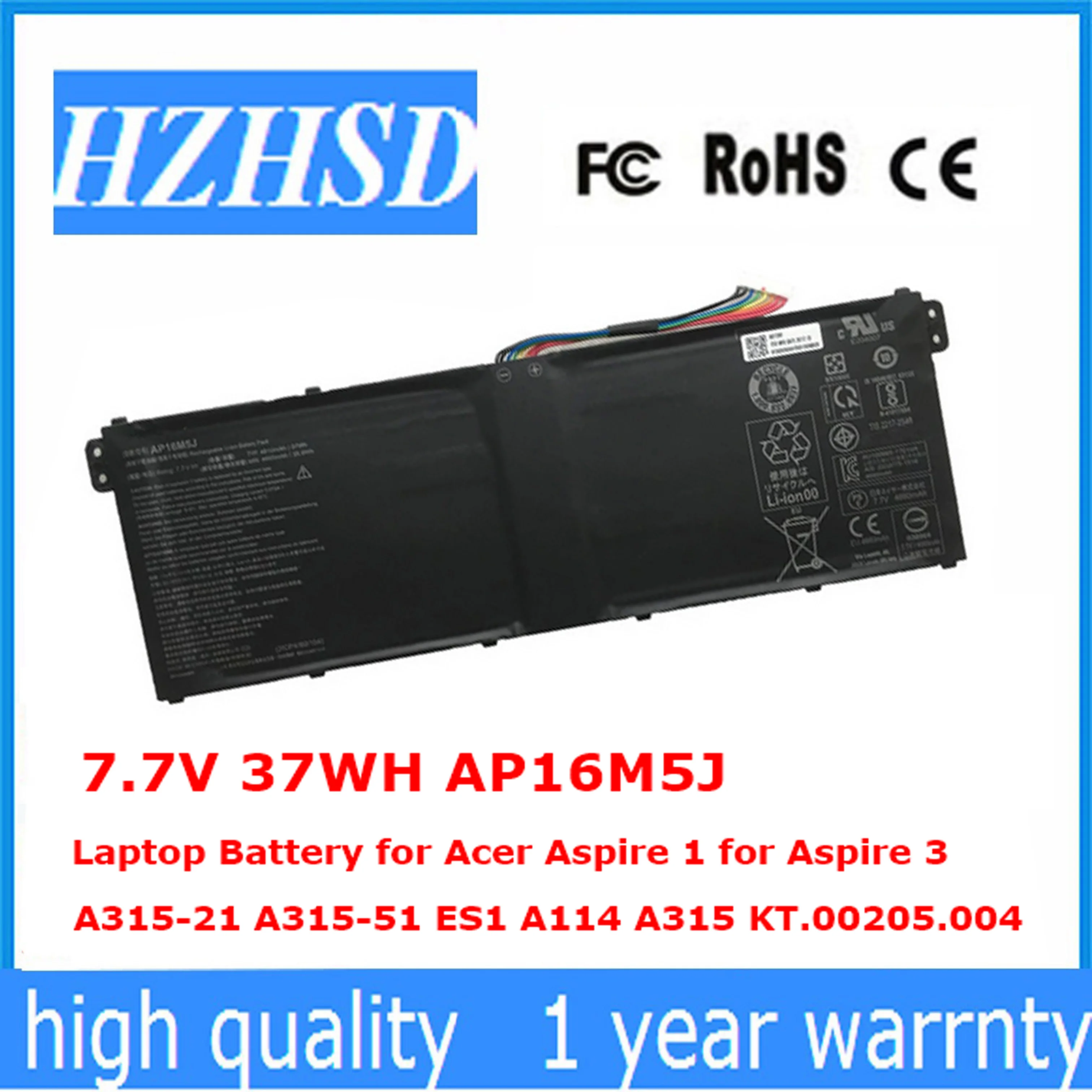 7.7V 37Wh Ap16M5J Batteria Del Computer Portatile Per Acer Aspire 1 Per Aspire 3 A315-21 A315-51 Es1 A114 A315 Kt.00205.004