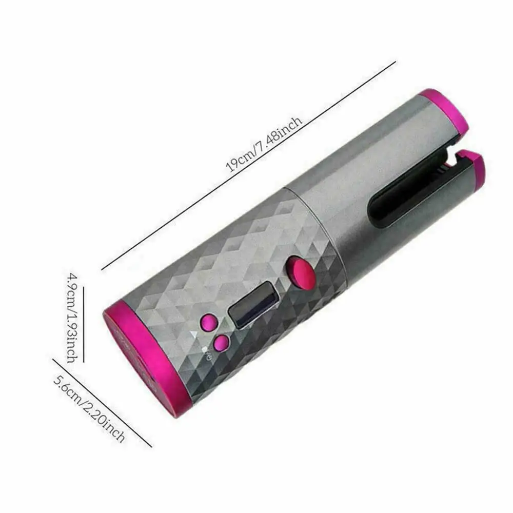 Ondulação do Cabelo Ferro sem Fio Modelador de Cabelo Automático Curling Wand Display 6 Temperatura Ajustável Usb Recarregável Rápido Aquecimento Lcd 9 Computers & Electronics
