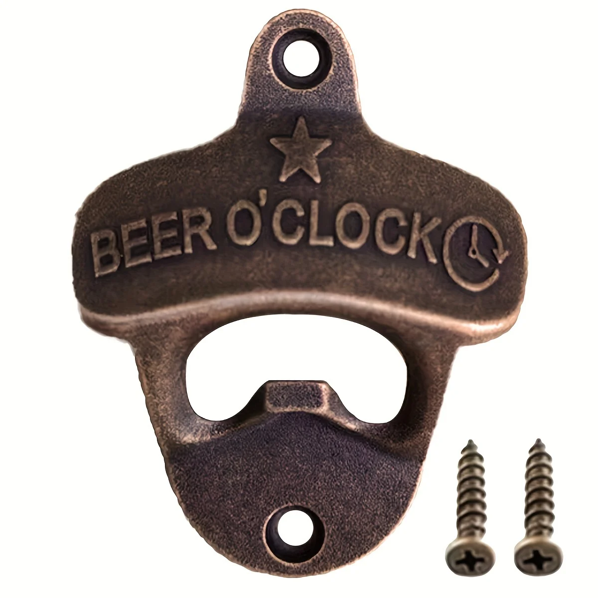 

1pc Beer O' Clock Wall Mount Bottle Opener Tools for Wall Decor Metal Beer Opener for BBQ Man Cave DIY Crafting Kitchen Gadgets