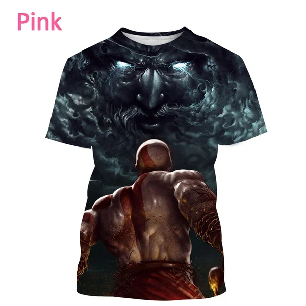 Letnia nowa moda fajna męska grecka mitologia gra T-Shirt Kratos bóg wojny z nadrukiem T Shirt Casual krótki rękaw topy z okrągłym dekoltem