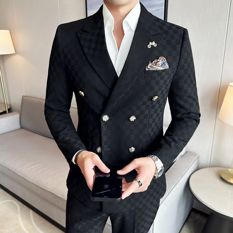 Men Suits Jacket Pants 2 Pieces