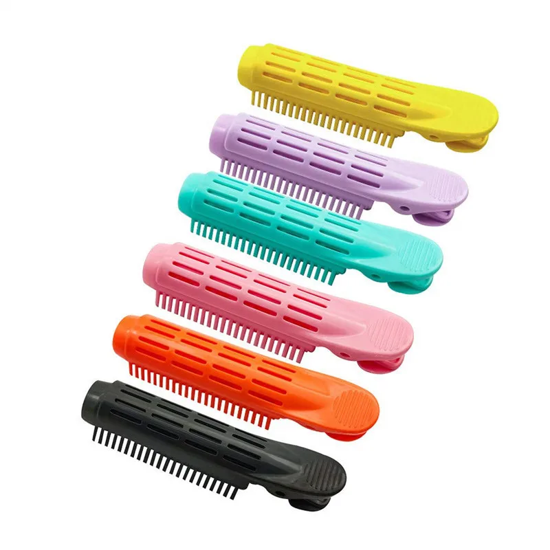 

4 Pcs Pink Natural Fluffy Curly Hair Clip Plastic Loose Hair Root Air Bang Girls Hairdressing Styling Tools