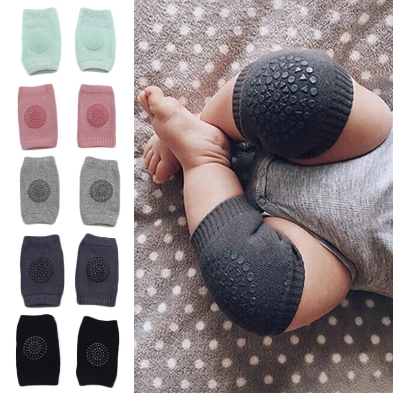 Soft Anti-slip Safety Crawling Elbow Cushion Knee Pad 1Pair Semi-combed cotton terry dispensing Baby Infant Born Toddler Kids, baby elbow knee pads