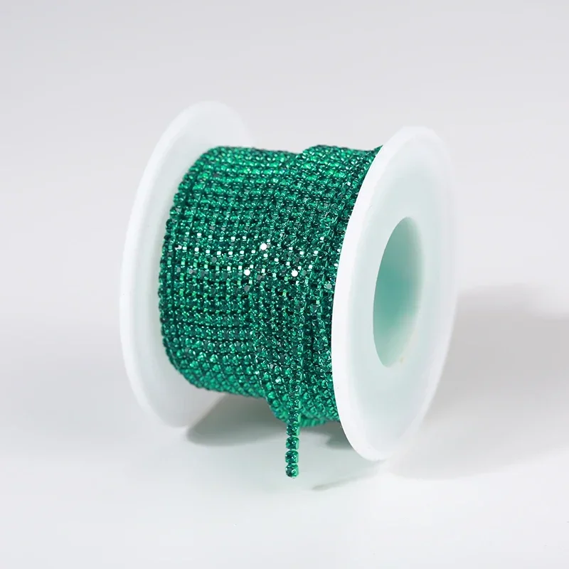 Vibrant Rhinestone Cup Chain with Colorful Base - Luxurious Sewing and Apparel Accessory