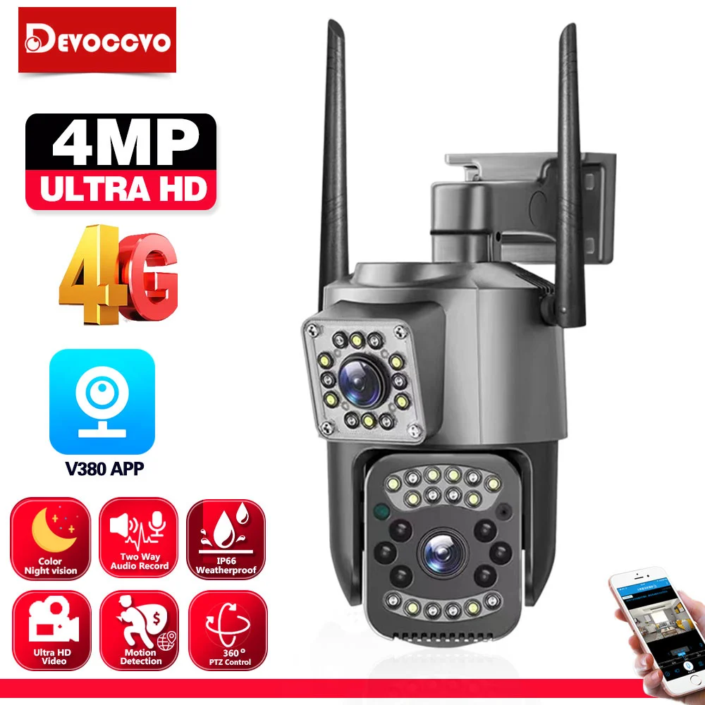 4MPV380DualLens4GPTZWIFISecurityCameraAutoTracking2Way