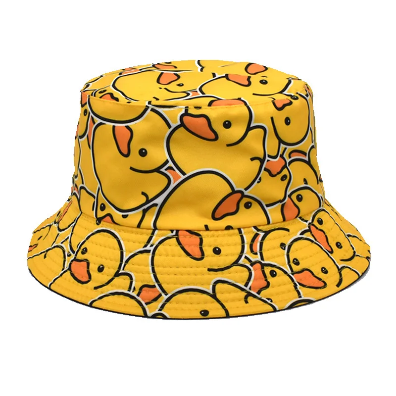 Sun Hats Sun Hat Fisherman Hat Bucket Hats Summer Sun Hat Bucket Hats for Men Women Cotton Bob Panama Girls Beach Travel Outdoor Reversible Yellow Duck