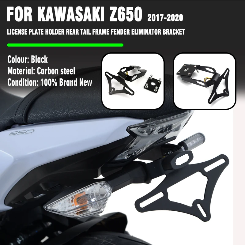 MKLIGHTECH For KAWASAKI Ninja Z 650 NINJA650 Z650 2017-2022 License Plate Holder Rear Tail Frame Fender Eliminator Bracket