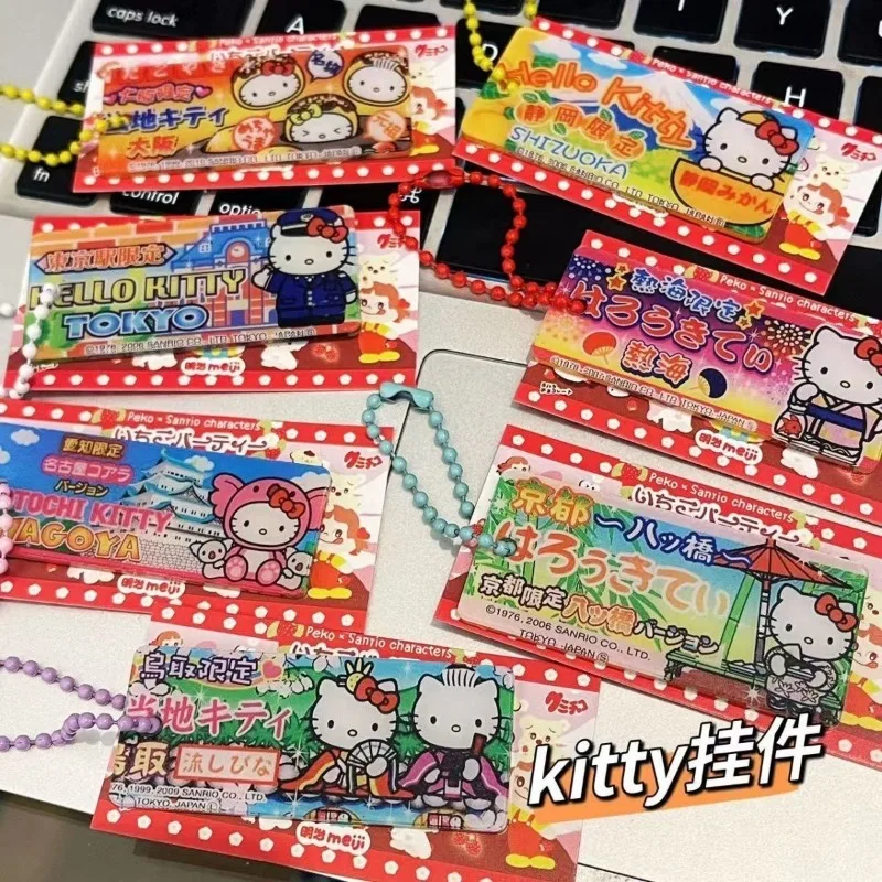 Cute Sanrio Hello Kitty Keychains Anime Action Figures Acrylic Toy Car Key Schoolbag Decoration Keychain Children Birthday Gifts