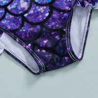 Mermaid Print Toddler Swimsuit With Zipper And UV Protection