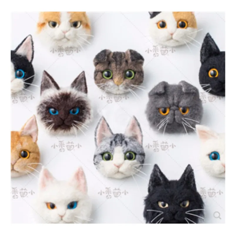 Needle Felting Kit Wool Felting Kit Needle Felting Painting Kit 4cm Wool felt poke cat's brooch Garfield cat folding cat wool needlepoint kit wool felt needle felting
