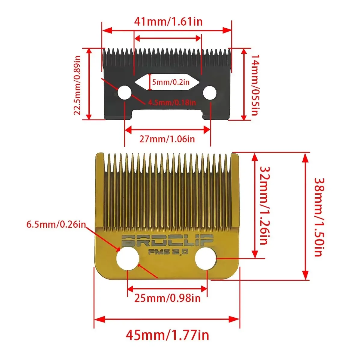 KM-2296 V003 DLC Wedge Fade Blades Replacement Cutter Head Hair Clipper Ultra Thin Blade Trimmer for Madeshow M5(F) M10 R66 R77F 4