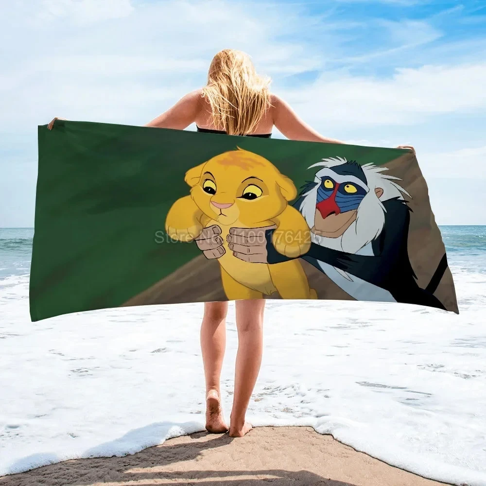 Dier De Leeuw Koning Simba Badhanddoek Kinderen Kinderen Jongens Cartoon Strandlaken Buitensporten Camping Draagbaar Washandje Cadeau