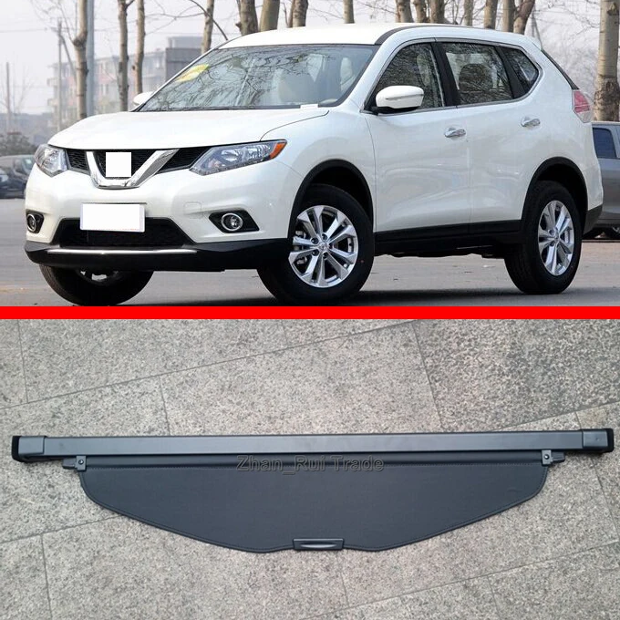 

Для Nissan X-Trail Rogue 2014 2015 2016 алюминий + холст черный Задний карго чехол автомобильные аксессуары наклейки
