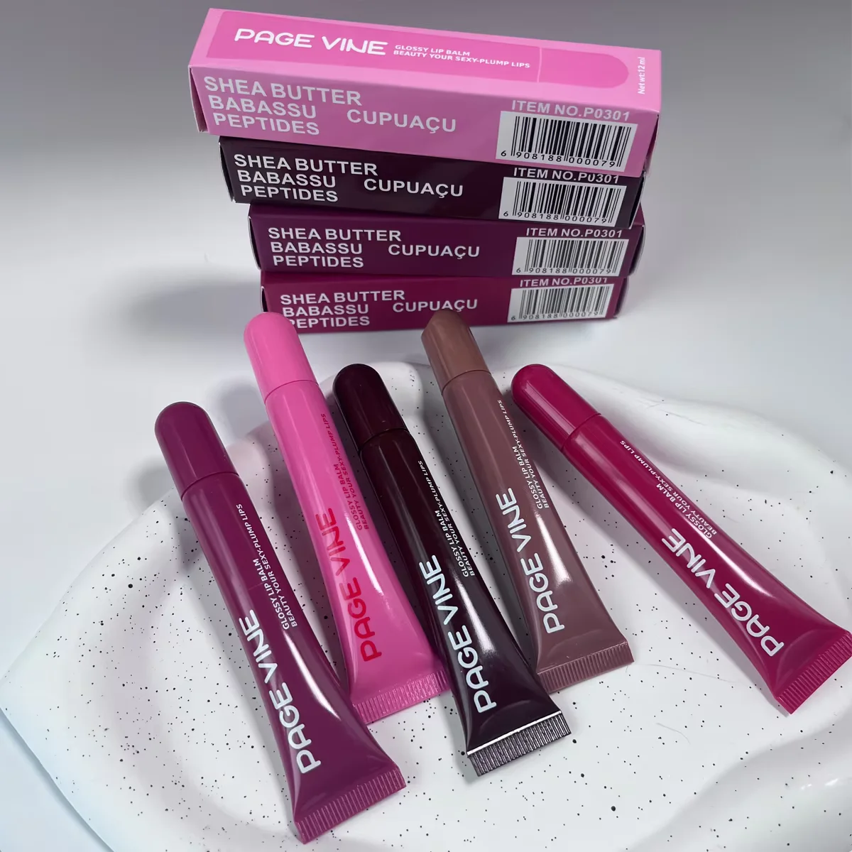 Two Lip Gloss Set for Quick Film Formation, Moisturizing, Brightening and Whitening Makeup Set