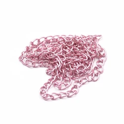 2 - Meter Vibrant Metal Chains for DIY Jewelry and Craft Accessories (Pink)