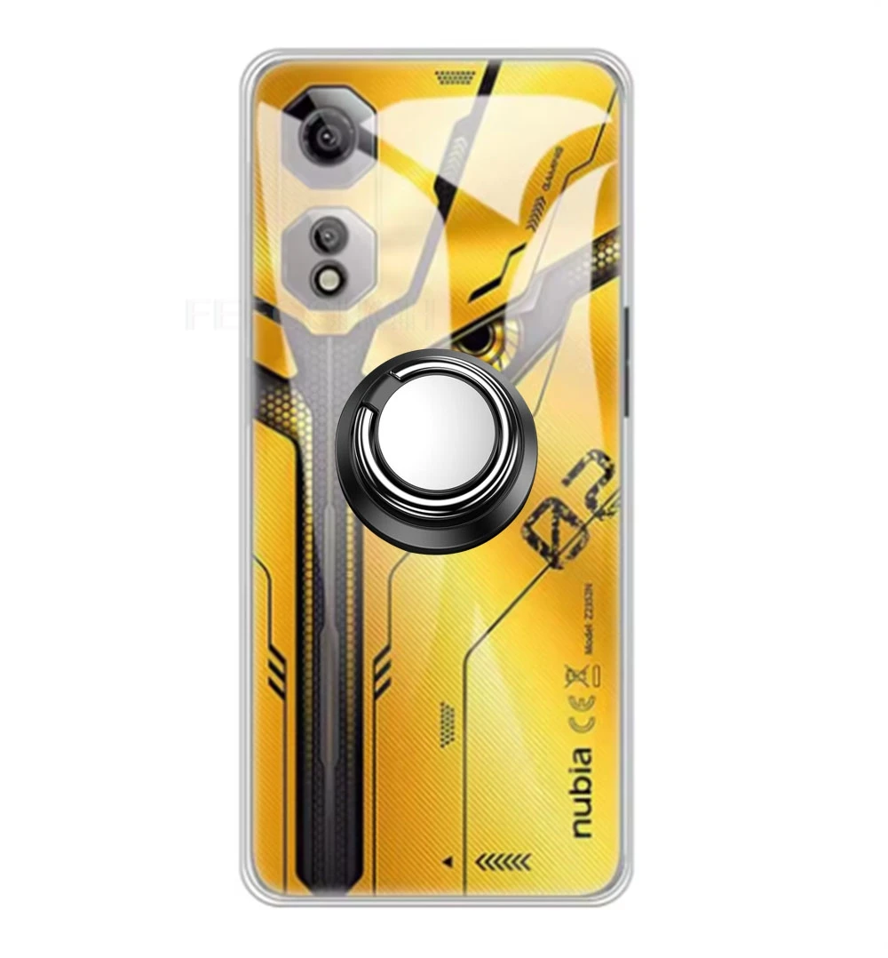 6.8'' Back Ring Holder Bracket Phone Cover - TPU Soft Silicone Case