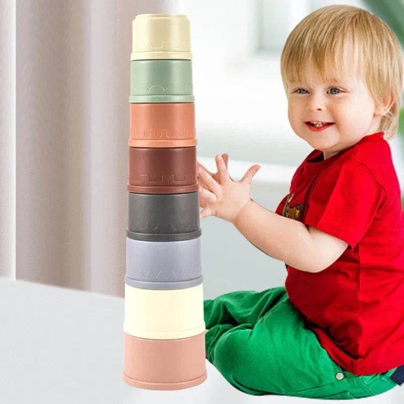 Baby Stacking Cup Toys Early Educational Toy Nesting Cup Toy Bath for 6 Month+ Boys&Girls