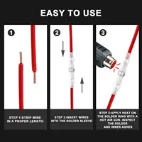 150 Pcs Solder Seal Wire Connectors 22-18 AWG Red Heat Shrink Butt Connectors, Waterproof Insulated Electrical Splice Wire - Image 4