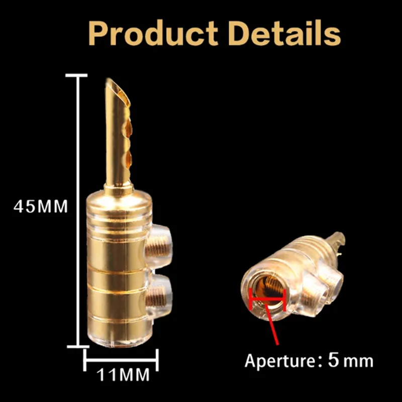 

Pure copper gold-plated banana plug power amplifier decoder speaker cable connector Audio cable plug