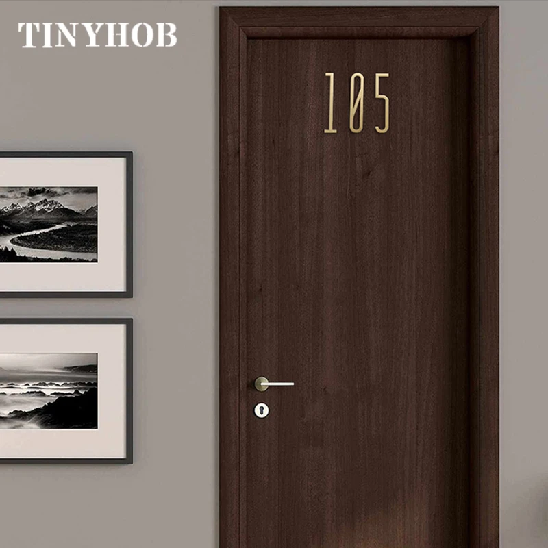 7cm Golden Brass Letters and Numbers Wall Decor Villa Hotel Door Plates Figures Dormitory Home Office Number DIY
