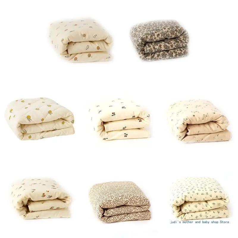 

67JC Baby Blanket Warm Swaddling Wrap Winter Autumn Newborn Quilt Toddler Cartoon Printed Nap Blanket Infant Bedding Shower Gift