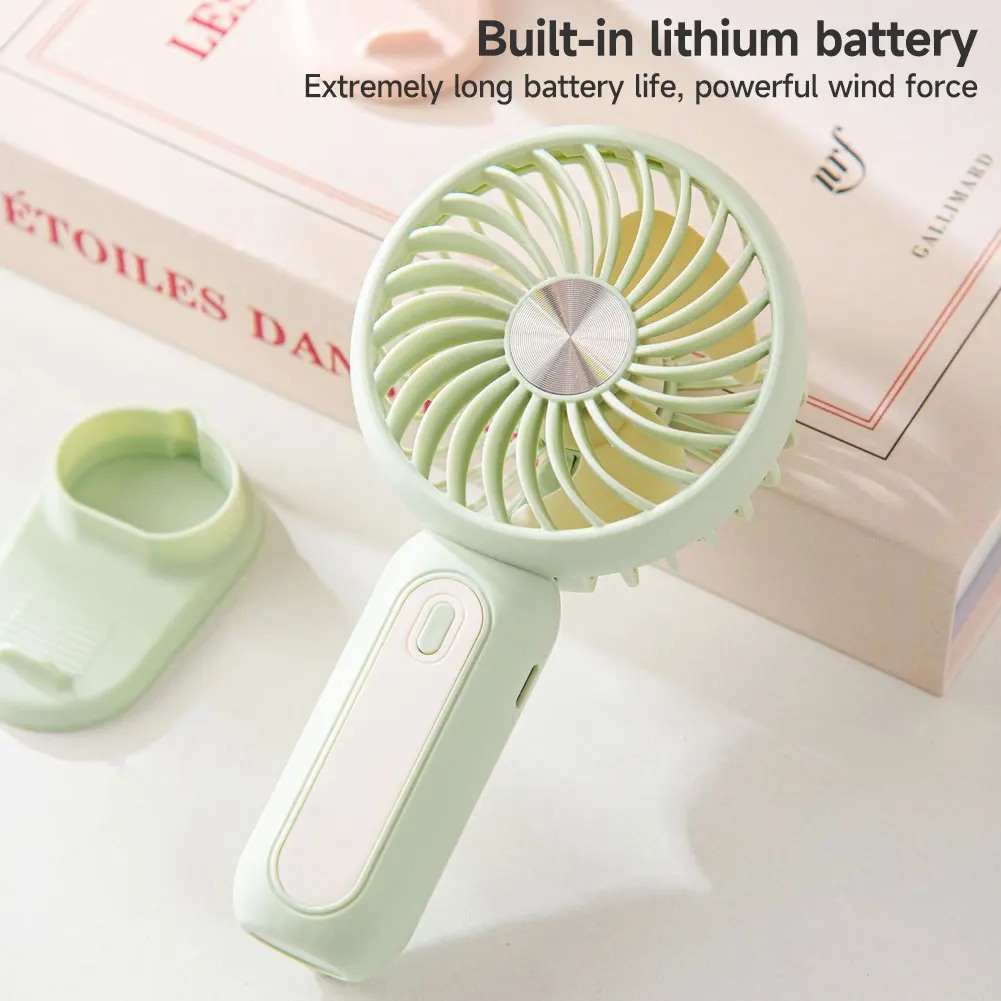 Compact Multi-Functional Handheld & Desktop Fan with Stand - Ideal for Students and Outdoor Use