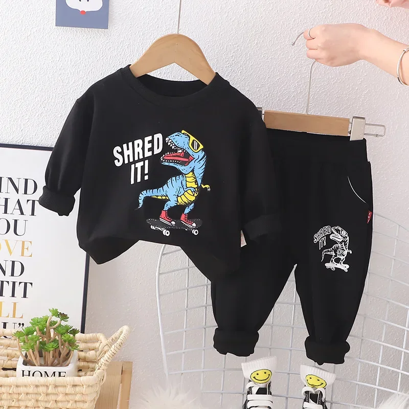 

Kids Boutique Outfits Baby Boy Clothes 12 To 18 Months Casual Cartoon Printed Pullover T-shirts and Pants Childrens Clothing Set