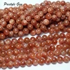 Meihan (Free Shipping) Natural Brazil A++  Golden Sunstone Smooth Round Stone For Jewelry Bracelet DIY Making Design 2