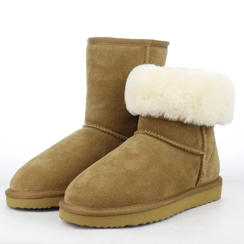 UVWP 100% Genuine Cowhide leather Snow boots women Australia Boots Winter Boots Warm