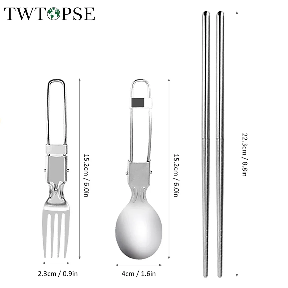 TWTOPSE Camping Aluminium Mess Tin Set Hiking Outdoor Lunch Box Mini Cutting Board Folding Stove Steaming Rack Windshield Fork 6