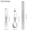 TWTOPSE Camping Aluminium Mess Tin Set Hiking Outdoor Lunch Box Mini Cutting Board Folding Stove Steaming Rack Windshield Fork 6
