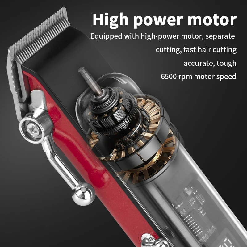 WAIKIL New Men's Stainless Steel Hair clipper Professional Electric Hair clipper USB Rechargeable Cordless Hair Repair Machine 3