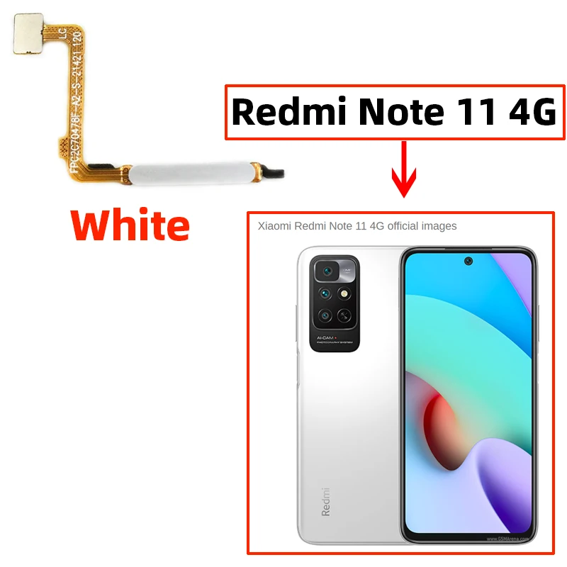 Origineel Voor Xiaomi Redmi Note 11 4G Vingerafdruksensor Scanner Touch Id Connect Moederbord Home Knop Flex Kabel