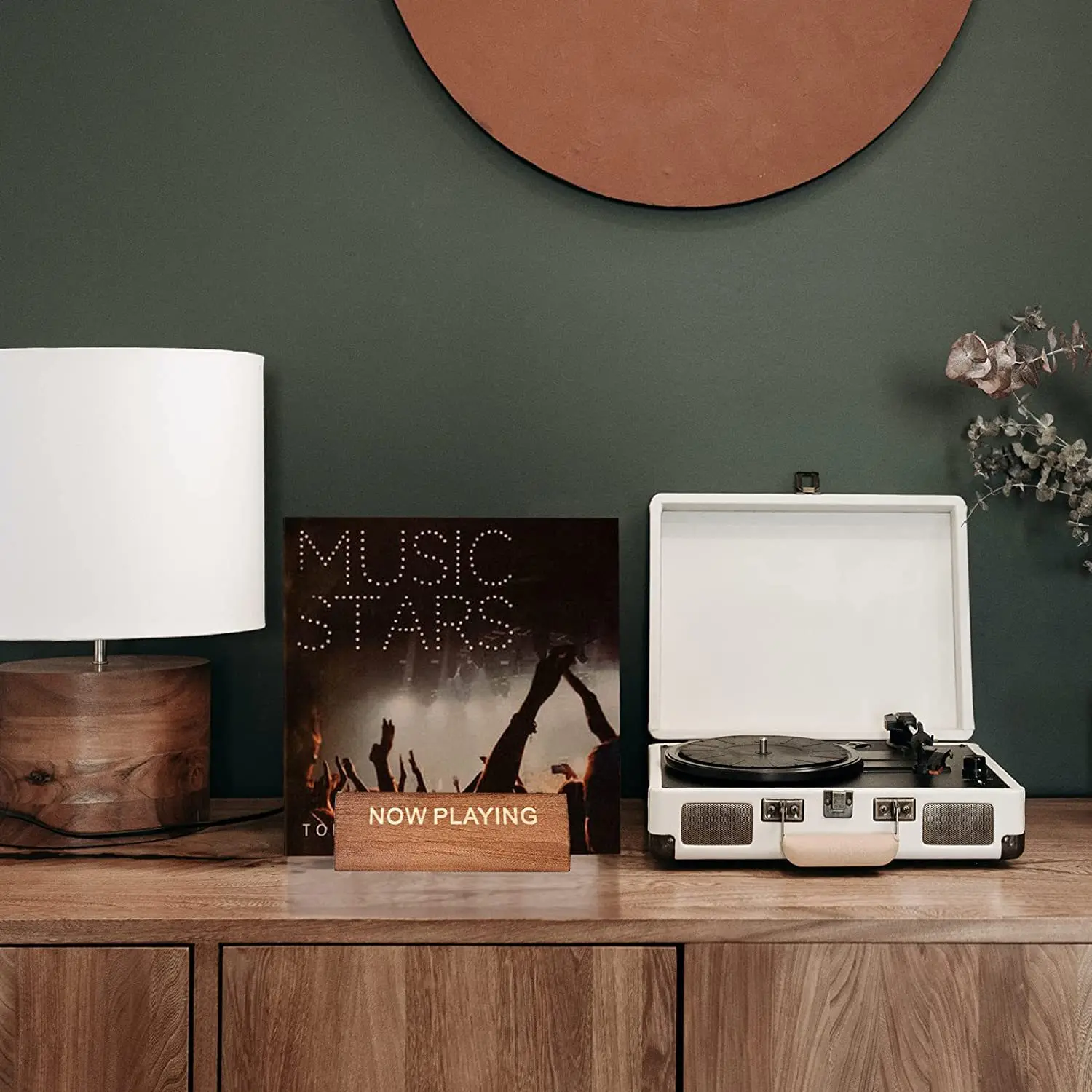 USA/Korea Solid Pine Wood Vinyl Record Display Rack Storage Rack Desktop Vertical CD Red Sound Retention Record