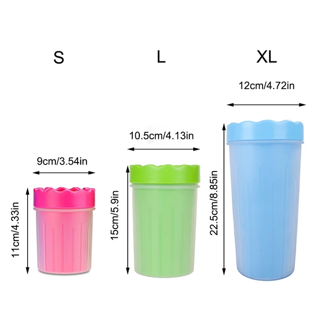 1Pc Pet Plastic Foot Wash Cup S L XL Large size silicone brush Dog cat clean foot mud removable cleaning Foot 4