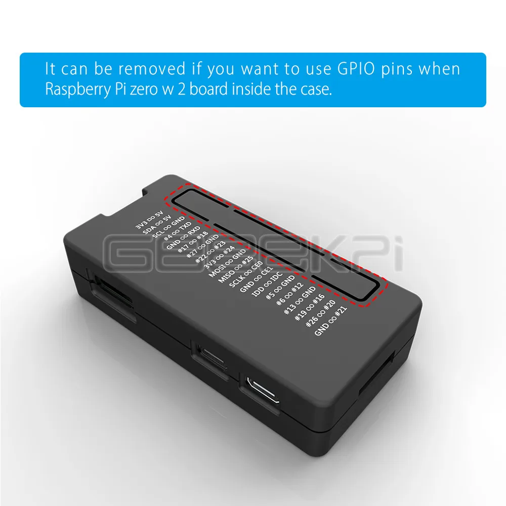 Geeekpi-kit Básico de Iniciação com Caixa Acrílica Caixa Raspberry Zero Cabeçalho Gpio 20pin 2w em 1 - Imagem 2