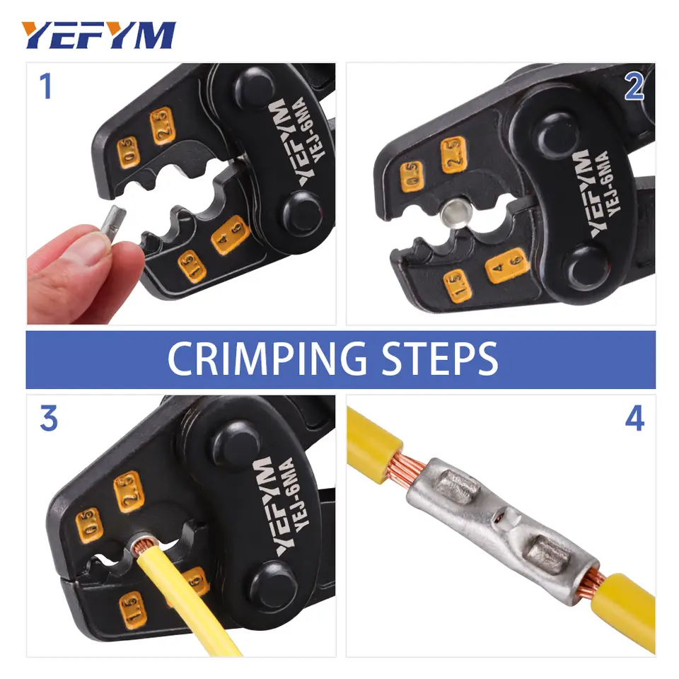 Insulated Terminals & Non-Insulated Terminals Cold Crimping Pliers Multifunctional Ratchet Crimping Tool Model image 6