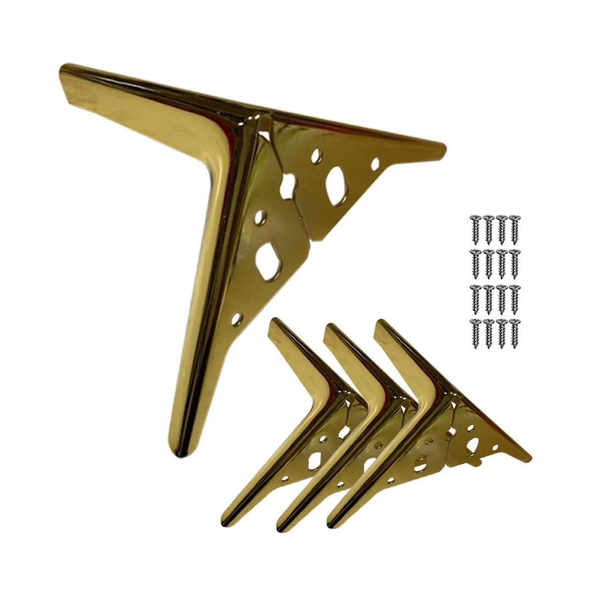 

Cabinet Metal Feet Modern Furniture Feet for Cabinet Sofa Table Chair Bed Dresser Wardrobe Riser Replacement(Gold)